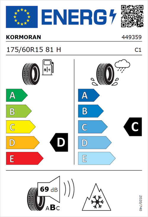 Tyre Label for Kormoran All Season Van 175/60R15 81H
